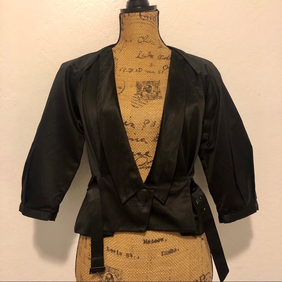 Jackets & Blazers - Puffy Sleeve Belted Jacket